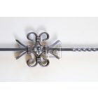 Díszített csavart pálca 8 csigával és virággal