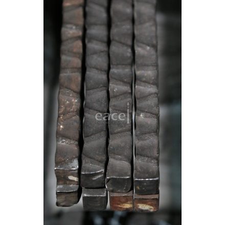 Négyzetacél 14 mm, lapmángorolt, ferde mintás