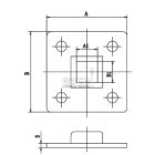 Oszloptalp, csavarozható 100x100 mm, belső átm: 25x25 mm