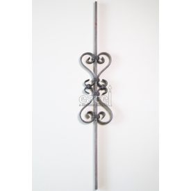 Díszített pálca négy S-sel, 950x155 mm