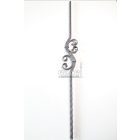 S-alakú pálca 1000x100 mm, 2 C-vel, jobbos