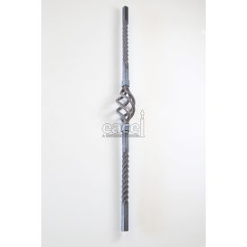 Kezdőoszlop átm.: 20x20 mm, csavart, kosaras