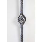 Kezdőoszlop átm.: 25x25 mm, csavart, kosaras